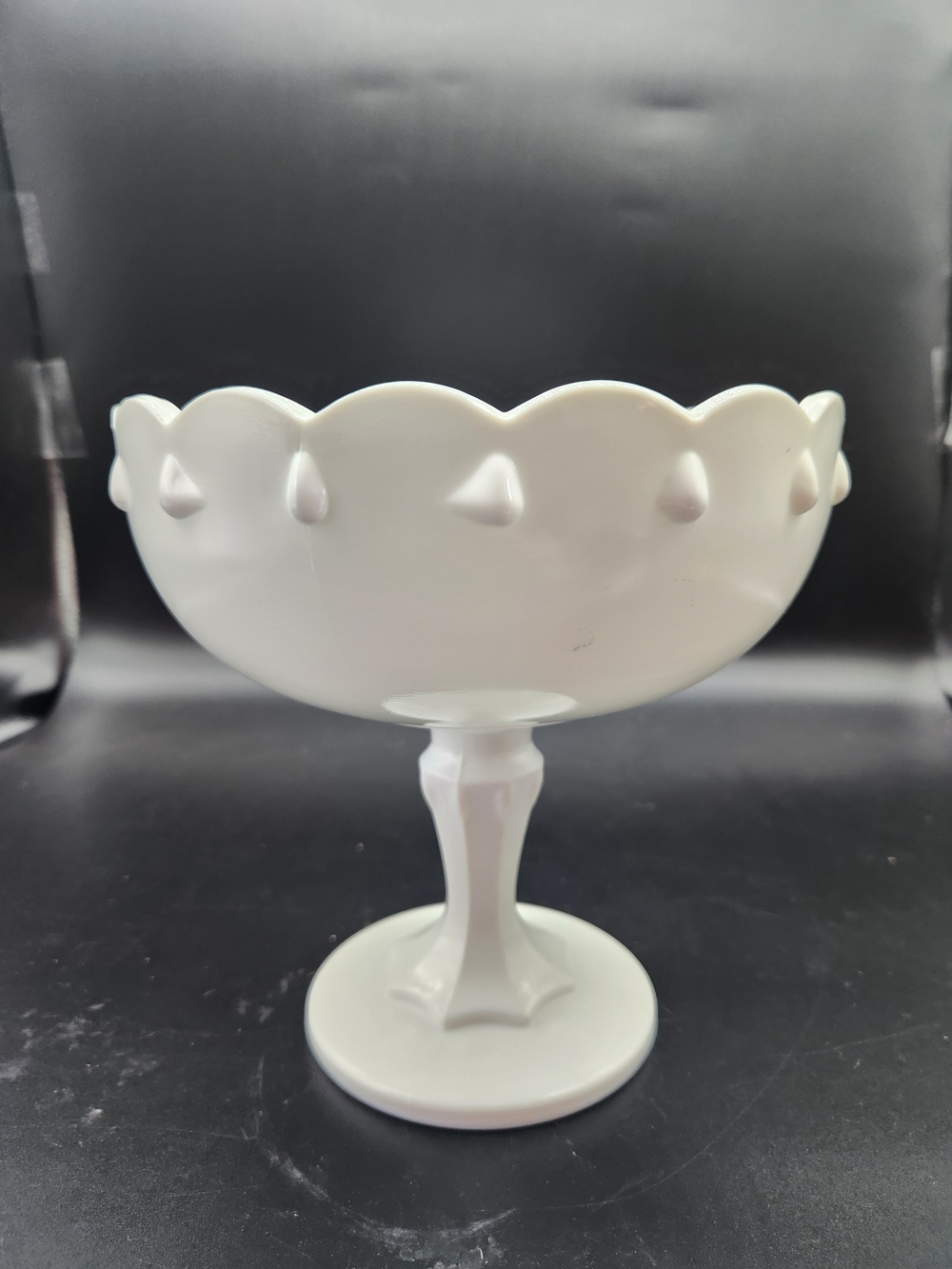 Vintage Indiana Glass Company White Milk Glass Pedestal Compote Bowl